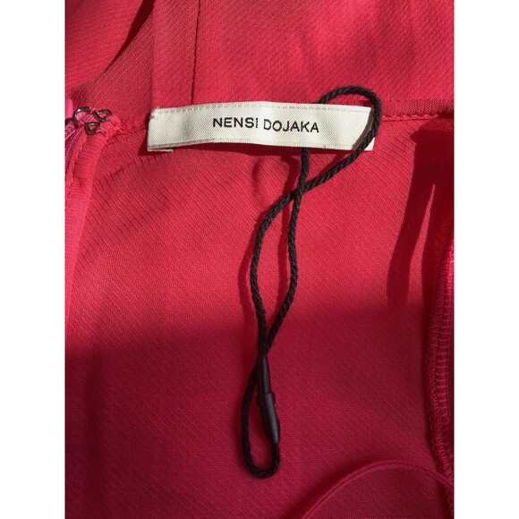 Nensi Dojaka Fuschia Asymmetric Neck Strap Maxi Thigh High Slit Slip Dress M NEW - Picture 13 of 15